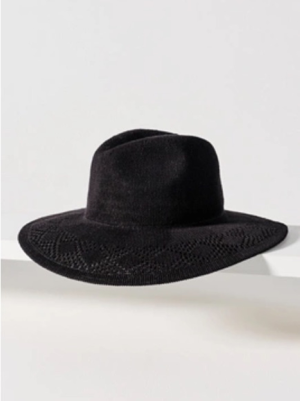 Anthropologie Wyeth Evie Flatbrim Rancher Hat, Black, NWT